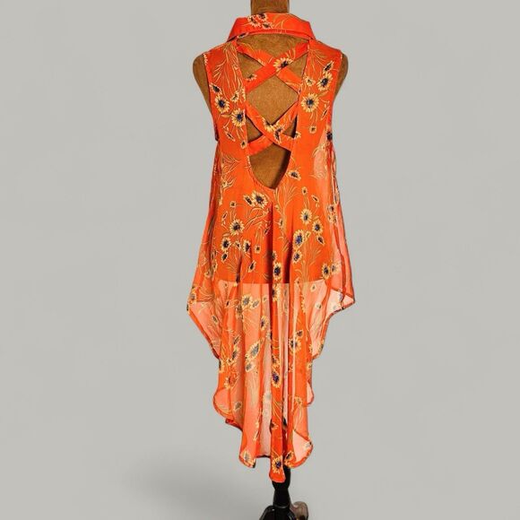 Womens Hi Low Top Size S Sunflower Dutton Yellowstone Boho Western Festival - Picture 5 of 11